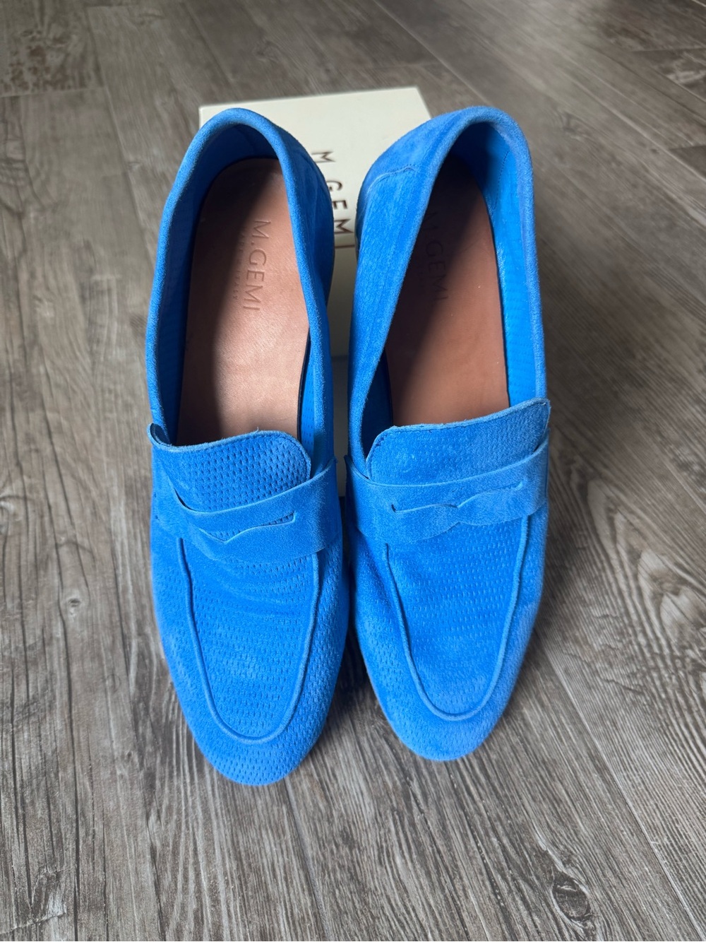 M. Gemi Sacca Donna Cobalt Blue Suede Loafers, US11/EU42, excellent condition